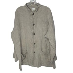 Flax By Angelheart 100% Linen Button-Up Jacket. Size Medium.